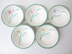 【陶芸・陶器】　香蘭社　オーキッドガーデン　深皿　5枚セット（箱付）